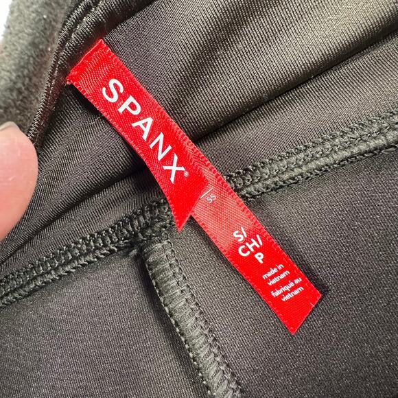 Spanx Leggings Womens Small Brown Faux Suede Chocolate High Rise Slimming Shape - Picture 4 of 9